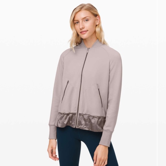 lululemon athletica Jackets & Blazers - Lululemon Swept Along Jacket Bomber in Dark Chrome